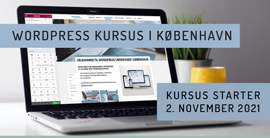 Kursus i WordPress hjemmesider undervisning i november 2021
