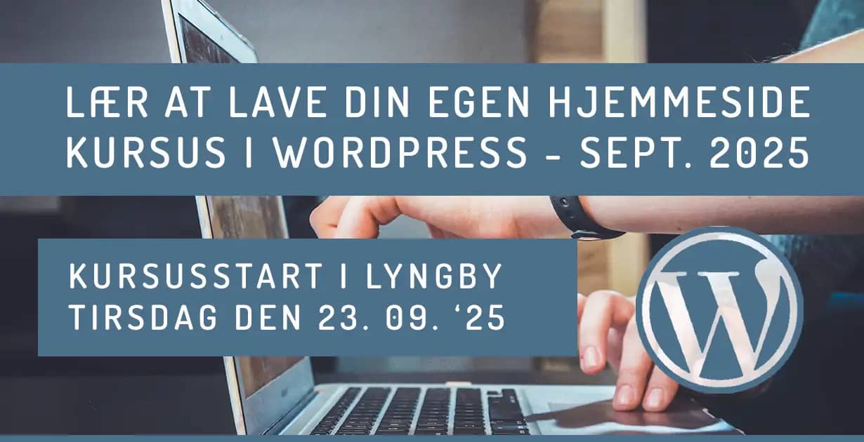 Hjemmeside Kursus Wordpress 2025 Efteraar September
