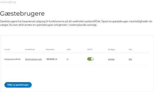 Gæstebruger hos One.com