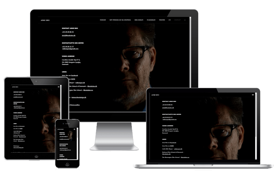 Ny Hjemmeside Filminstruktoer Arne Bro WordPress Design 01